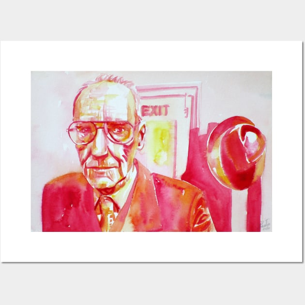 WILLIAM S. BURROUGHS watercolor portrait .4 Wall Art by lautir